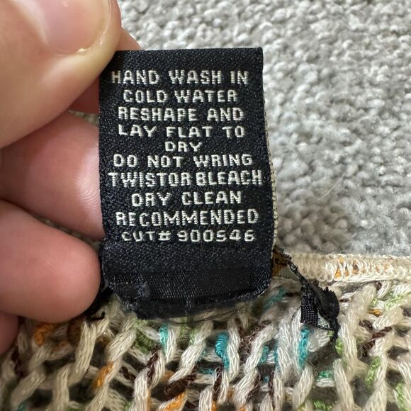 BCBGMAXAZRIA Cardigan Sweater Womens Large Multicolor Button Front Ruffle Hem - Picture 5 of 8